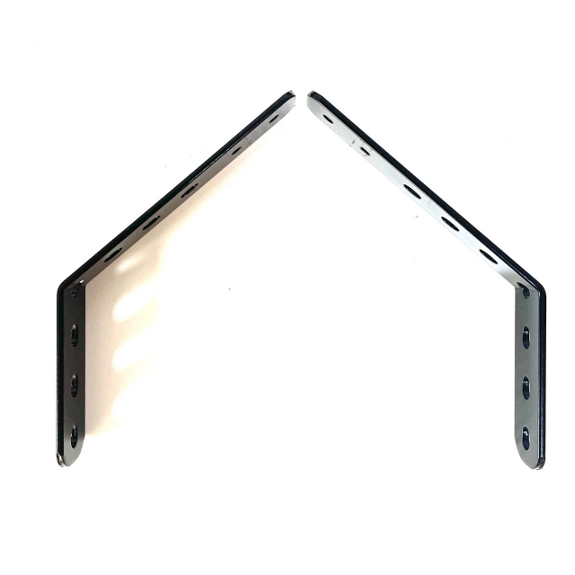 幅広 くの字延長ステーロング ネジ切りあり (2枚 / 1セット) EVO・だ円対応 黒 ワイド